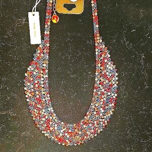 Christian Siriano Red and Pink Necklace